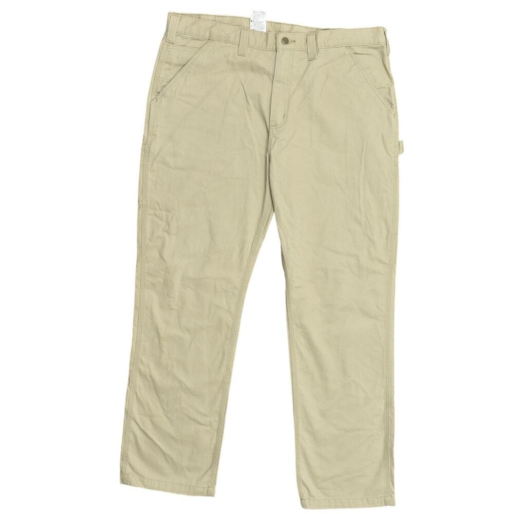Carhartt Men's Beige Jeans 40x34 Straight Cotton B324-FDK Relaxed fit Carpenter